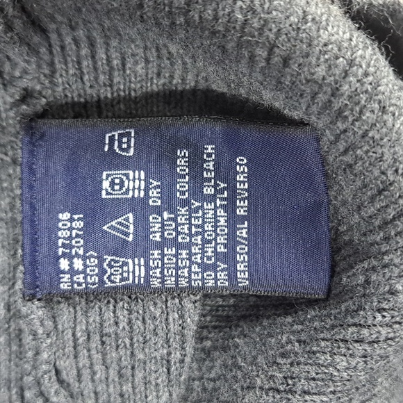 Tommy Hilfiger ribbed LG casual dark gray preppy cotton v-neck sweater vest - Picture 7 of 7